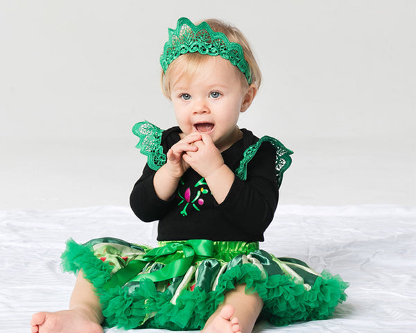 Baby Princess Lace Costume Tutu Set (Romper,Tutu&Headband)