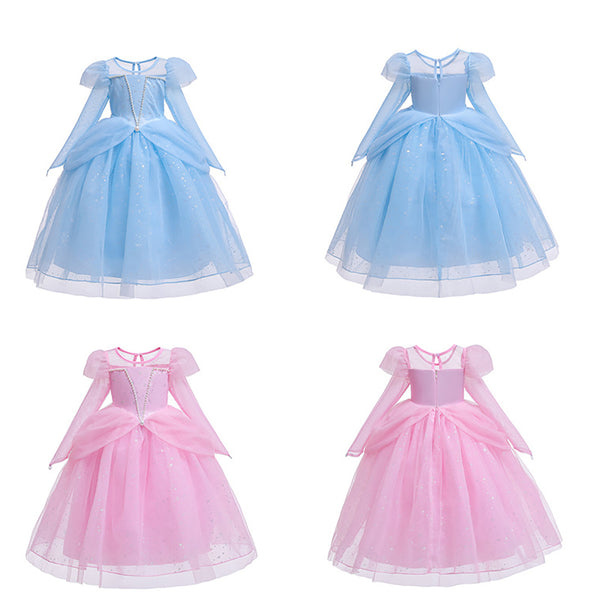 JiaDuo Cinderella  Princess Costume For Girls Halloween Party Dress up